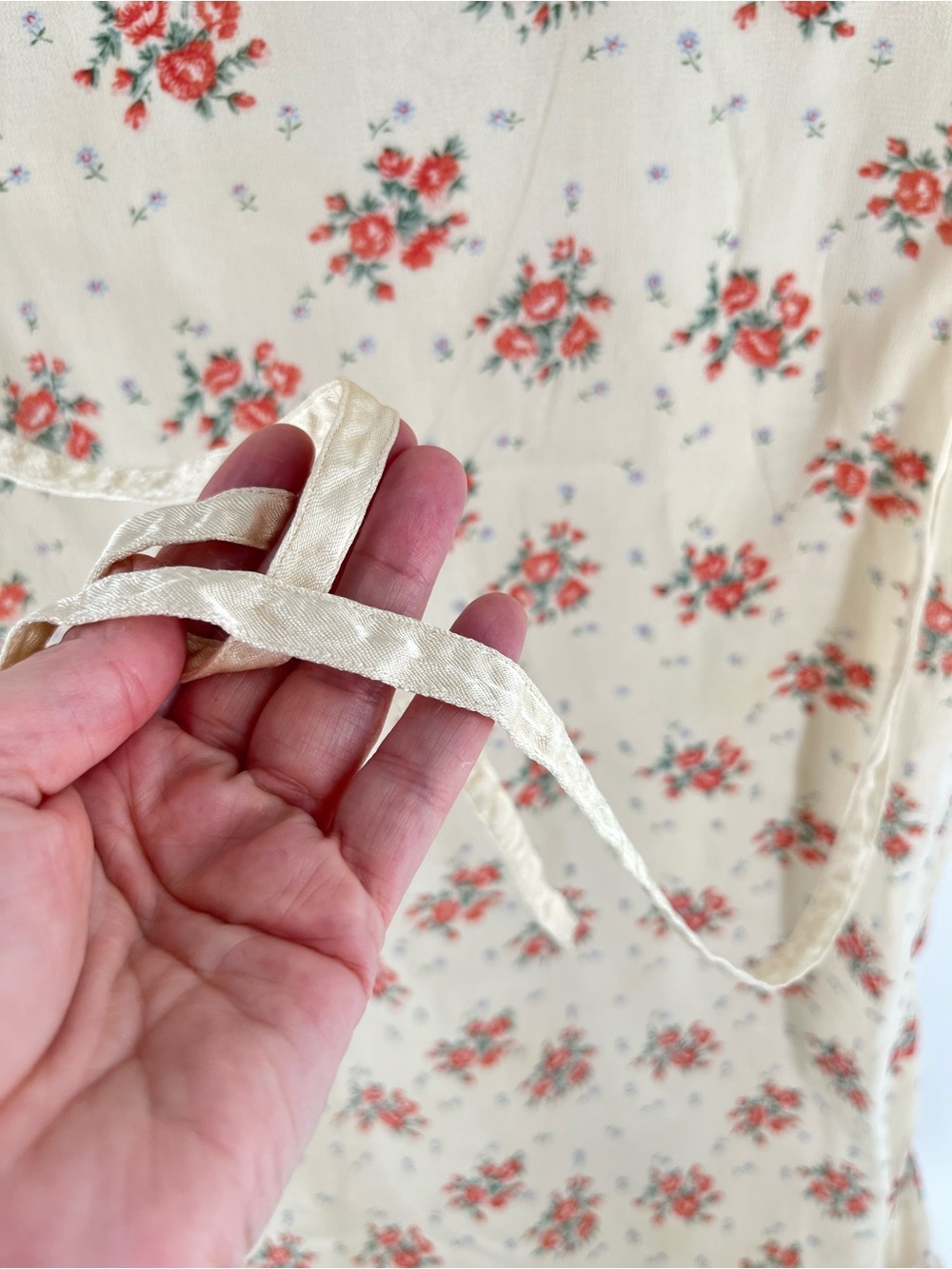 Vintage Northern Traditions M Rayon Floral Midi Dress Cottagecore Rose Sash - Picture 10 of 15